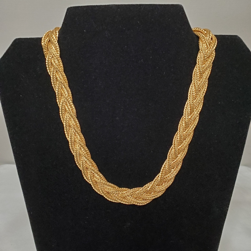 Vintage Gold Tone Braided Choker